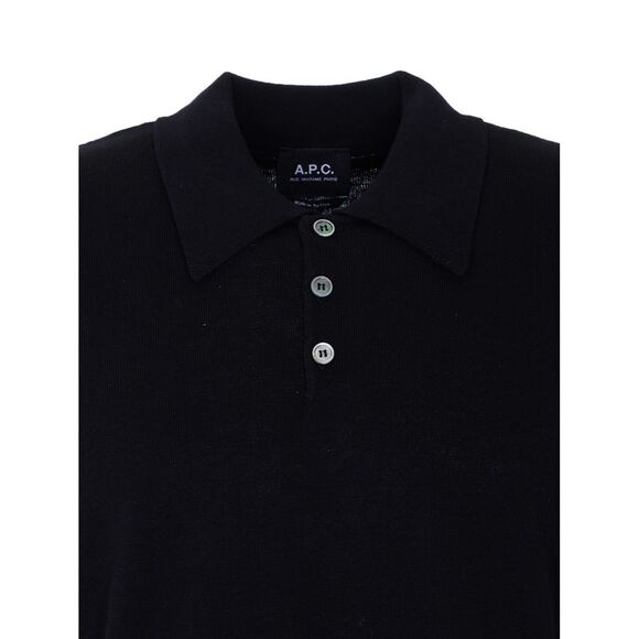 A.P.C. Men Logo Knitted Short Sleeves Polo - Picture 4 of 4